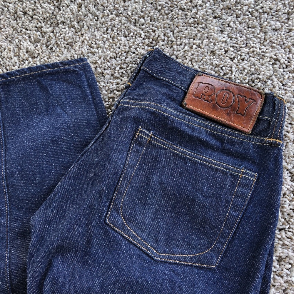 RARE Roy Slaper Jeans Size 28x32 Dark Raw Indigo‎ Selvedge Denim Slim Taper Fit